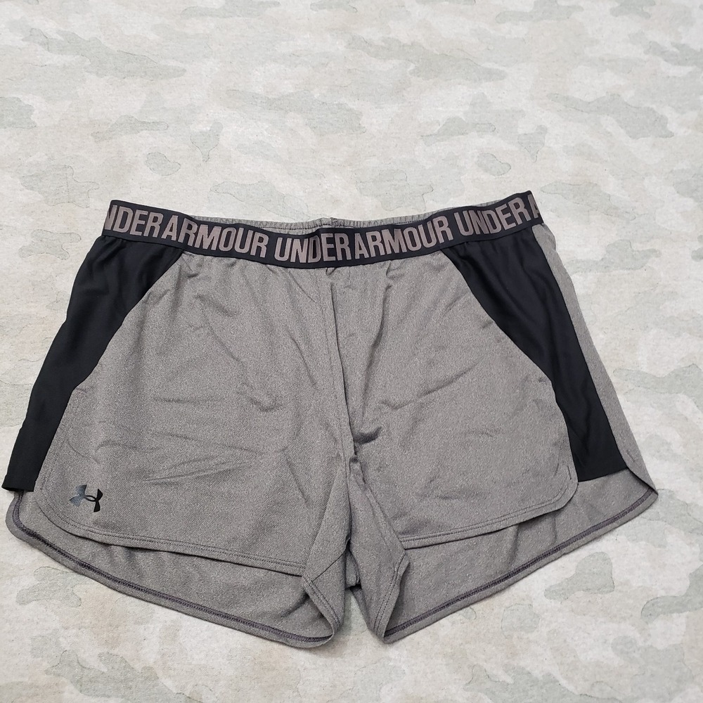 Under Armour Shorts Womens XL Gray Heatgear Pull On Running Outdoors